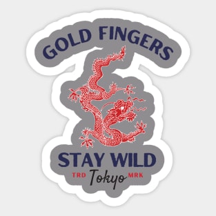 gold fingers red dragon Sticker